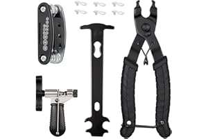 Kyrio Kit di attrezzi per la riparazione della catena della bici, kit di attrezzi multifunzione 16 in 1, kit di attrezzi per la riparazione di biciclette, pinze per maglie, tagliacatena, controllo