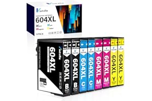 Vintella 604XL Ink Cartridges Multipack Replacement for Epson 604 Ink Cartridges Multipack Compatible with Epson XP-2200 XP-2205 XP-3200 XP-3205 XP-4200 XP-4205 WF-2930DWF WF-2910DWF (8-Pack)