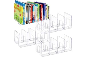 Lawei 4 Stück Acryl-Aktensortierer Transparente Tisch-Prospektständer Flyerständer/Prospekthalter, Dicker Büro-Aufbewahrungsständer für Bücher, Umschläge, Post, Dokumente, Notebook, Ordner