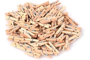 NEXMEE Mini Pince a Linge Bois, 100pcs Petite Pince a Linge Bois, 25mm Naturel Epingle a Linge, Pince pour Cartes, Photos, Décorer la Maison