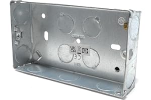 DRUT 1pcs. 2 Gang Metal Surface Mount Back Box Pattress Box (25mm Deep) Fitted With Earth Terminals
