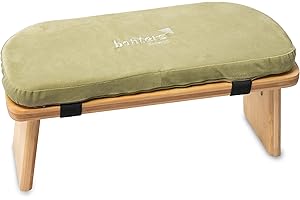 banters Meditation Bench Foldable - Made of solid Bamboo - Portable Kneeling stool with Cushion