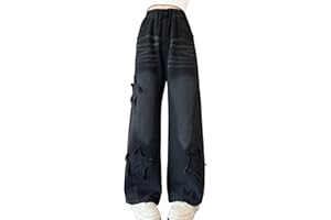 SEAUR Girls Jeans Wide Leg Jeans Kids Straight Pants Loose Denim Trousers Casual