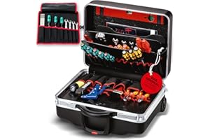 PARAT CLASSIC KingSize Roll neo | Rollbarer Werkzeugkoffer für 50 Werkzeuge | Inkl. BASIC Roll-Up Case 8 | Aluminium Werkzeugkiste mit X-ABS & Bodenschale | Mit Teleskopauszug & Rasterscharniere