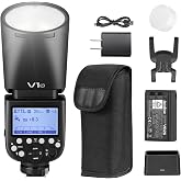 Godox V1C Flash Speedlite, 76WS 2.4G High Speed Sync 1/8000s 2600mAh Li-Ion Akku Round Head Speedlight for Canon Camera