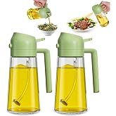 2 in 1 Multifunctional Oil Bottle Pack of 2 Oil Sprayer 470 ml Oil Spray Bottle for Kitchen Olive Oil Spray Oil Sprayer for Cooking Oil Bottle Pourer for Cooking Baking Grilling and Salad
