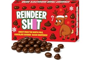 LETS GO CRIMBO Reindeer Poo Funny Secret Santa Gift Adult Joke Funny Gift For Office Worker Friends Brother Dad Christmas Sweets Chocolate Covered Raisins