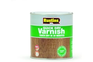 Rustins AVMC1000 Quick Dry Varnish Matt Clear 1l- Fast-Drying Water-Based Wood Varnish; Durable Non-Yellowing Finish in Gloss, Satin or Matt for Indoor Use