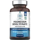 Magnesium Bisglycinate 1500mg with Vitamin B6 - Sleep &amp; Energy | 120 Vegan Capsules - 300mg Pure Magnesium - Chelated Magnesi