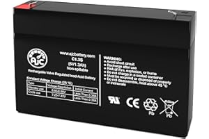 AJC Battery Replacement Compatible with Panasonic LC-R061R3PU 6V 1.3Ah Sealed Lead Acid Battery