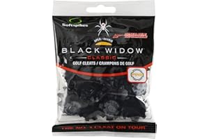 SOFTSPIKES Black Widow Cleat (PINS), Black, resealable bag of 1 set