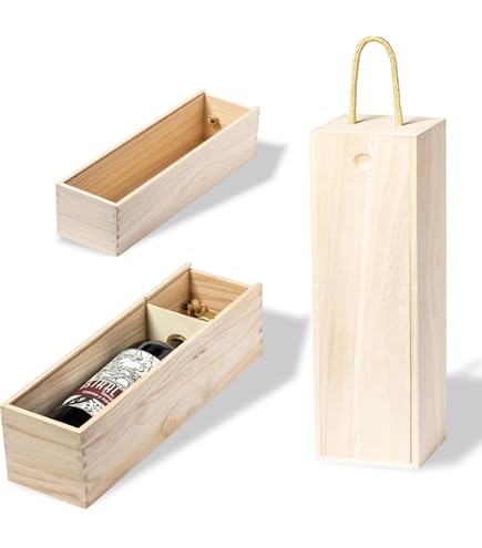 Imballaggi Alimentari - Cassetta Porta Champagne In Legno Di Pino Naturale Per 1 Bottiglia 0,75L - Dimensioni 12x13x38 Cm