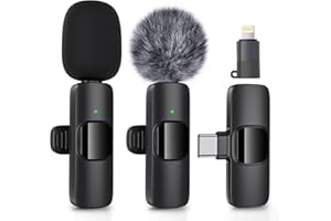 Sepgirlcy Wireless Lavalier Microphone for iPhone - iPad, Android Phone, Mini Lapel Mic with Noise Reduction and Crystal Sound for Video Recording, Vlogging, TikTok, YouTube,LiveStream