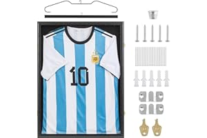 Walasis Trikotrahmen 70x90 Fussballtrikot Rahmen: 3d Groß Objektrahmen For XL Erwachsene Eishockey Fußball Basketball T Shirt Schwarz
