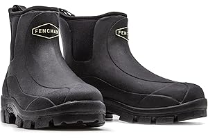 Fencham - Armot Wellington Boots - Sizes 5-12 - Ankle Wellingtons - Black - Neoprene Lining - Non-Adjustable - Easy Slip-On & Off - Flexible Material