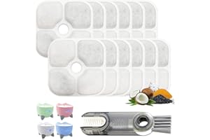 BMHNQ Filtre Pixi Fontaine Eau Chat 12 Filtres Filtre Fontaine Eau Chat Compatible avec Catit Pixi 43717 Trois Couches Système De Filtration pour Fontaine à Eau Et Chat pour Animaux De Compagnie De 2,5 L