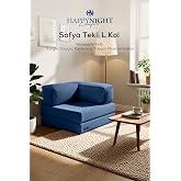 Sofya Tekli Koltuk L Kol | Oyun Koltuğu | S&uuml;nger Koltuk | Sinema Koltuğu. 90x90 CM (Lacivert)