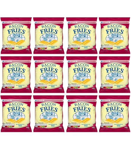 Smiths Bacon Fries – 24 Tasty Bags, The Favorite Bacon Snack, Pantry, New