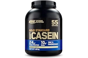 Optimum Nutrition Gold Standard 100% Proteine Caseina in Polvere, Gusto Vaniglia Cremosa, 1.82kg, 55 Porzioni