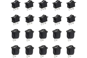 LAITER 10 PCS Interruttore Affettatrice Bilanciere On Off 220v Rotondo Nero per Macchina Caffè Distributore d'acqua TV Altoparlanti Computer