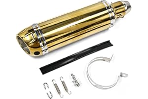 SAGREENY 38mm 51mm Universal Motorcycle Golden Muffler Exhaust Stainless Steel Slip on Exhaust Pipe 1.5" 2" for Dirt Bike Street Bike Scooter ATV