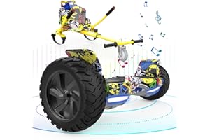 ELEKGO 8.5" All-Terrain Hoverboard, intelligente App-Offroad-Hoverboards, mit Go-Kart, Bluetooth, starkem Doppelmotor, für Ki