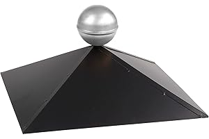 SAUERLAND SunnyDeals Pavillon-Haube | Pavillondach 4-eckig | schwarz glänzende Pulverbeschichtung | Edelstahlkugel | edle Optik | Firsthaube | Kantenlänge 34,5 cm