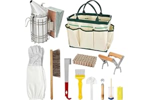 ERMWALR Beekeeper Accessories, Beekeeping Accessories, 12 Pieces Beekeeping Starter Set, J Hook, Frame Handle, Beekeeping Tools and Accessories, for Beekeeping Accessories, Starter Set