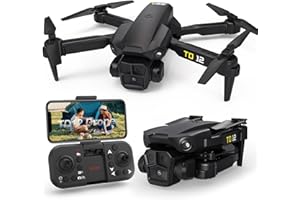 Toladrone Drone for Adults, Drone with ESC Camera Mini Drone Foldable FPV Drones with Headless Mode RC Quadcopter with 2 batteries Drone with Camera TD12 Drone