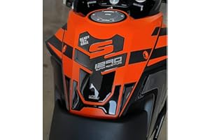 Resin Bike Adhesivos de Moto Compatibles con KTM 1290 Super Adventure S 2017 2020. Protección Protector de Tanque Moto de Choques y Arañazos. Adhesivo 3D Resinado - Efecto Carbone y Negro