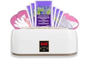 Henlivy Set de Baños de parafina - Calentador de parafina de 4000 ml y set a juego. Disfruta de un baño de parafina y mima tus manos y pies (blanco)