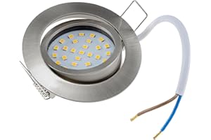 ‎CHILITEC ChiliTec LED Einbauleuchte Spot dimmbar schwenkbar 5Watt 590 Lumen 32mm flach 230V Einbaustrahler Edelstahl Design 2900k Licht Warmweiß