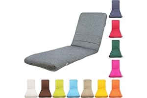 TIENDA EURASIA - Colchoneta para Tumbona de Jardin - Cojin Tumbona Acolchado Relleno de Fibra - Funda de Tela con Cremallera Lavable (180 x 50 cm, Gris)