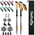 TheFitLife Carbon Fibre Trekking Poles - Collapsible and Telescopic Walking Poles, Ultra Light, Extendable, Best Walking Sticks for Traveling Camping Hiking Mountaineering