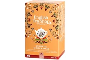 English Tea Shop - Thé Blanc Litchi et Cacao bio - 20 sachets de thé blanc bio premium au litchi, cacao, noix de coco, cannelle