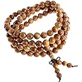 Jovivi Tibetan Buddhist Buddha Meditation Wooden 8mm*108 Prayer Bead Mala Bracelet Necklace Men Women Jewellery Gifts