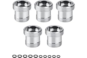 Wasserhahn Adapter Außengewinde M22 auf M18, JANDH 5 Stück Wasserhahnadapter, Wasserhahn Anschluss Adapter mit Gummidichtring, Geeignet für Küchenarmatur