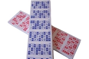KEKA 600 Cartones de Bingo (1serie de 300 Azul+1serie de 300 en Rojo) para Bingo de 90 Bolas