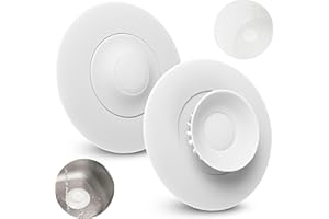 ‎YOUR DAY MATE Uniwersalne korki odpływowe, 2 sztuki, Ø 11 cm, w kolorze białym, z silikonu, do górnej części zaworów o średnicy do 100 mm, z wbudowanym filtrem na resztki jedzenia i włosów, sitko odpływowe do