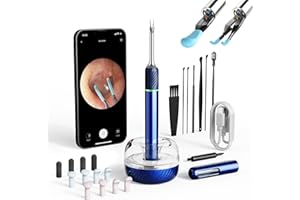 VLIKE Otoscopio Digitale, 1920P Rimozione di Cerume con Telecamera, 3,5mm Impermeabile Endoscopio con stuzzicadenti e pinzette, Pulisci Orecchie per iOS, iPad e Android (Include scatola portaoggetti)