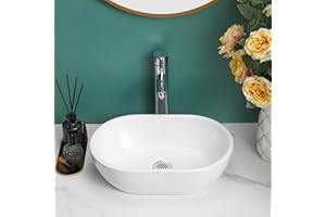 WEASHAEMGLI Home Supplies Ceramic Cloakroom Basin Hand Washing Sink, Modern Design Gloss White Countertop Basin Cloakroom Sink for Bathroom Lavatory, Vanity Cabinet (120x290x440mm(HxWxD))