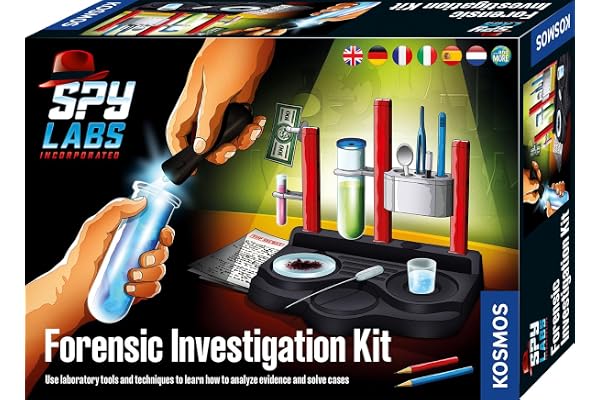 KOSMOS 617240 Spy Labs Incorporated Forensic Incorporated Investigation Kit de Laboratoire de détection, Analyse des preuves et des étuis de Solution, Jouets de détection pour Enfants, Instructions