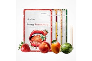 ‎PICK'EM pick'em Zahnstocher mit Geschmack Ultimativ fruchtiges Pack [80x ZAHNSTOCHER MIT GESCHMACK] - die Lifestyle-Alternative zum Kaugummi (fruchtig & frisch) - Zahnstocher mit Geschmack - Zahnstocher