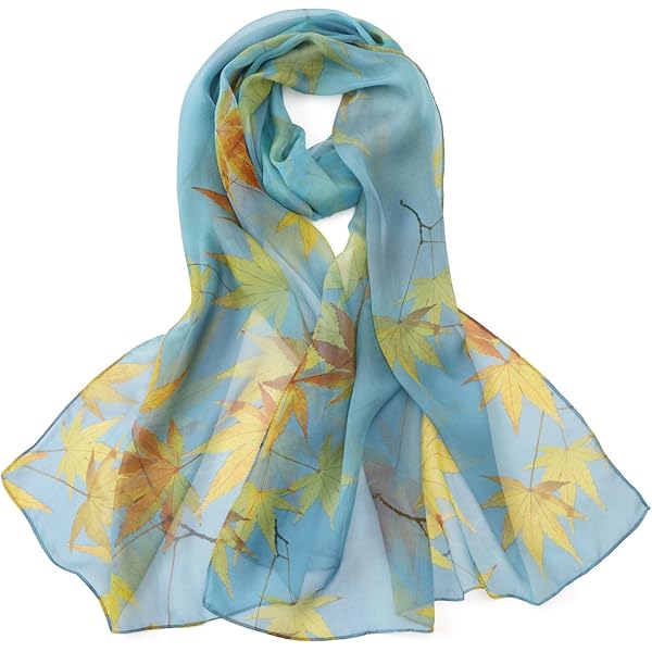 Sciarpa Da Donna In 100% Seta Chiffon - Foulard Orientale Semi-Trasparente, 160x50 Cm - Foto 14