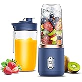 HOMEBASIC Portable Blender 400ml, USB-C Rechargeable Smoothie Juicer with 6 Stainless Steel Blades, 22000RPM Mini Mixer for S