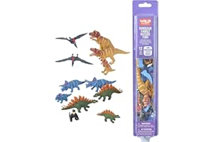 Wild Republic Nature Tube Famiglia Di Dinosauri, Tubi Con Animali Di Plastica, Set Pupazzetti Di Animali, Regalo Di Compleanno, Ideale Per Giochi Interattivi