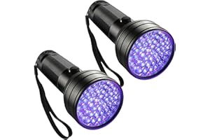 BAIFULAI 2 Stück UV Schwarzlicht Taschenlampe mit 51 LEDs, UV Lampe, Bernstein Detektor, Urin Detektor, Geldscheinprüfer