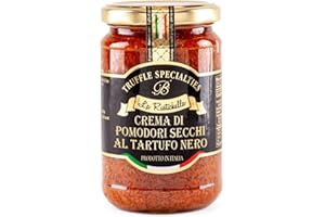 La Rustichella - Crema di Pomodori Secchi al Tartufo Nero 280g , Vegan , Gluten Free , Cholesterol Free - Prelibatezza Italiana