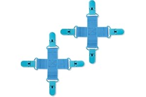 BOXOB 2St Bettlaken Entwirrer Blau, Entwirrungsclips für Spannbettlakentrockner Knäuelschutz für Bettlaken Verhindert Verheddern Verdrehen Knäueln der Bettdecke im Trockner und in der Waschmaschine