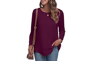 GRECERELLE Sweatshirts for Women uk Warm Crew Neck Long Sleeve Tops Women Casual Tunic Shirts